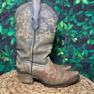 Coral cowboy western boots stars